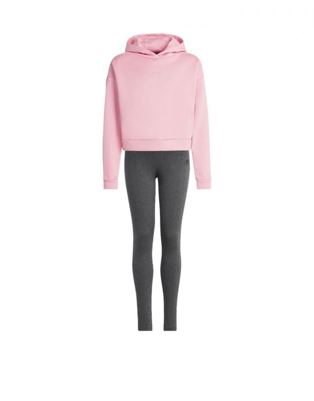 ADIDAS Sportswear Hooded Fleecce Tracksuit Pink/Grey - HN3480 - 1