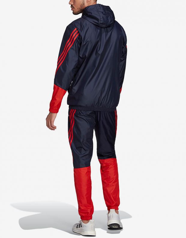 ADIDAS Sportswear Hooded Tracksuit Blue/Red - H61138 - 2