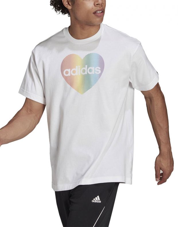 ADIDAS Sportswear Pride Heart Graphic Tee White - GT6815 - 3