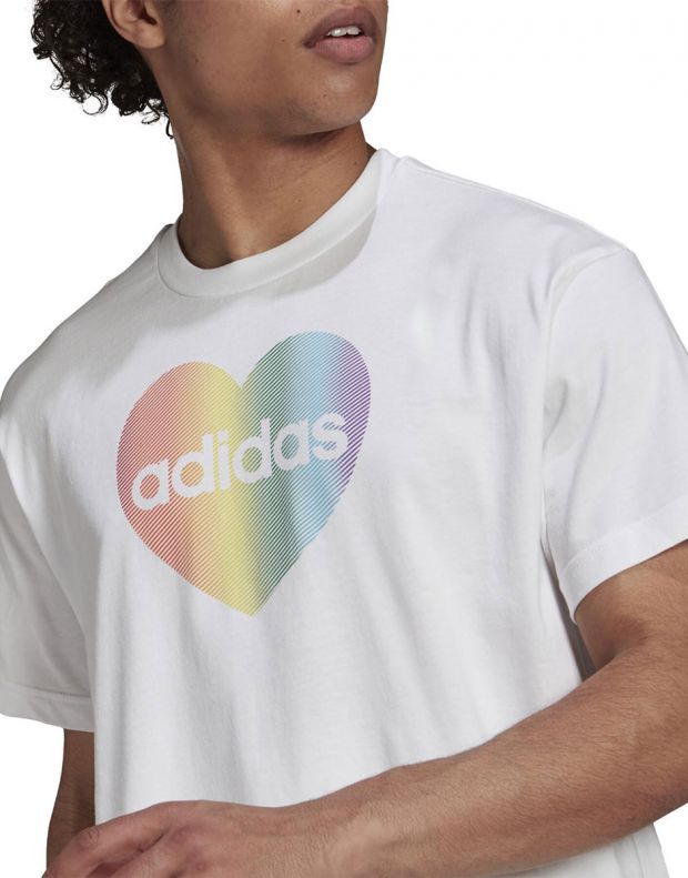 ADIDAS Sportswear Pride Heart Graphic Tee White - GT6815 - 5