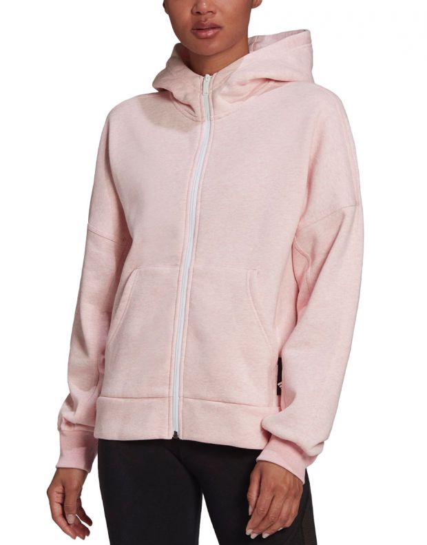 ADIDAS Sportswear Studio Louge Full-Zip Hoodie Pink - HE4156 - 1