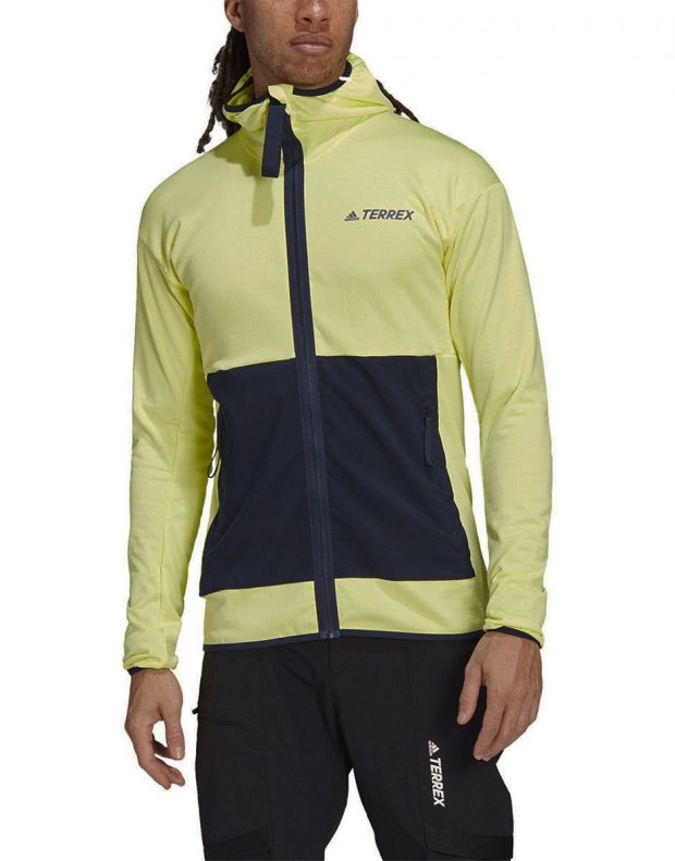 ADIDAS Terrex Tech Fleece Light Hooded Jacket Yellow - GV1625 - 1