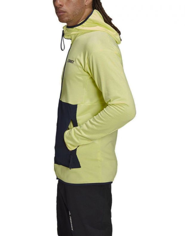 ADIDAS Terrex Tech Fleece Light Hooded Jacket Yellow - GV1625 - 3