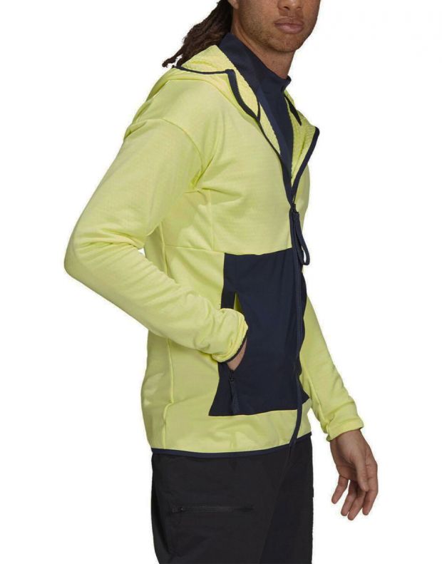 ADIDAS Terrex Tech Fleece Light Hooded Jacket Yellow - GV1625 - 4