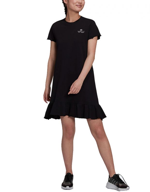ADIDAS Triple Trefoil Ruffle Dress Black - H17956 - 1
