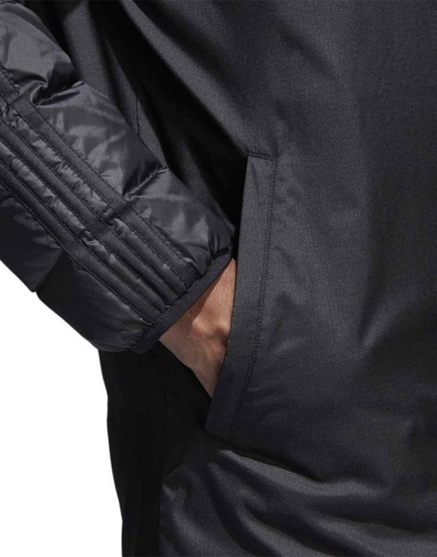 ADIDAS Winter Long Down Coat Top Jersey Jacket Black - BQ6590 - 5