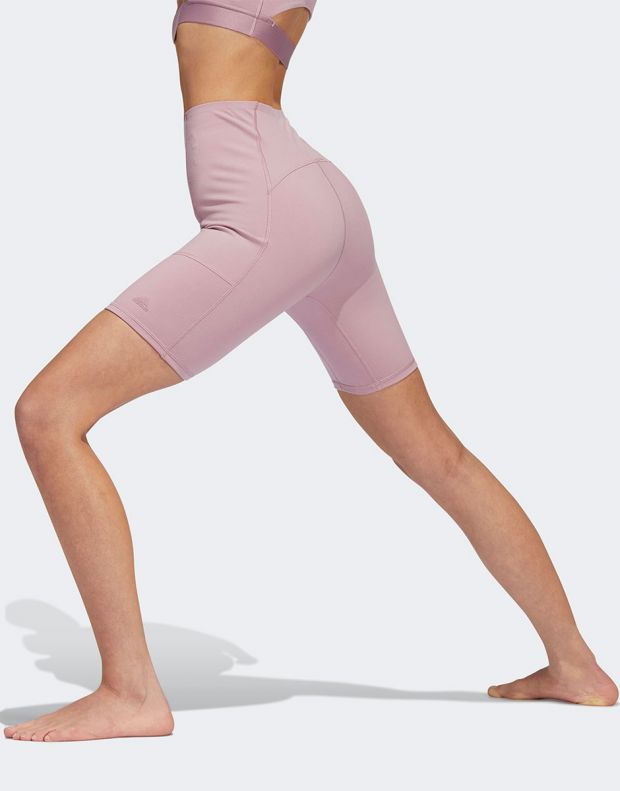 ADIDAS Yoga 4 Elements Studio Pocket Short Tights Purple - H64189 - 3