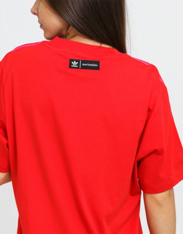ADIDAS x Marimekko Trefoil Print Infill Tee Dress Red - H20486 - 4