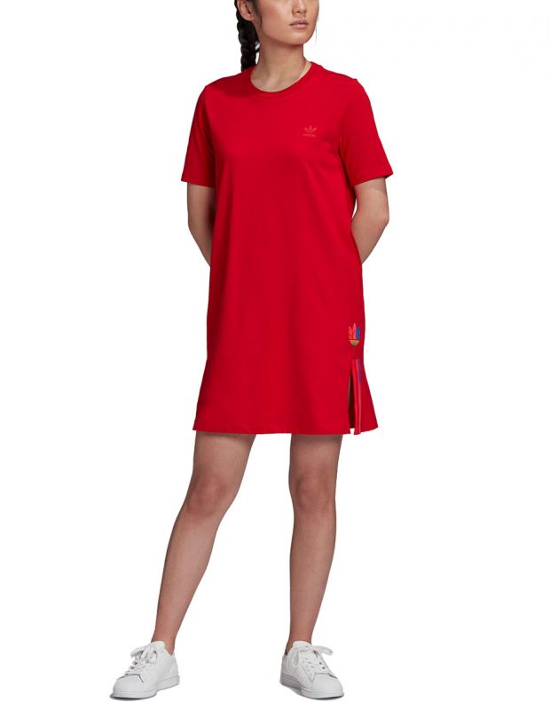 ADIDAS Adicolor 3D Trefoil Tee Dress Red - GD2267 - 1