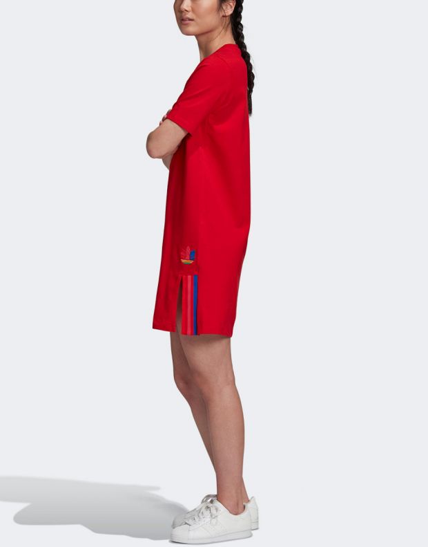 ADIDAS Adicolor 3D Trefoil Tee Dress Red - GD2267 - 3