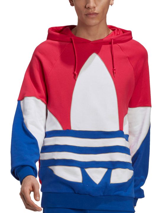 ADIDAS Big Trefoil Outline Color Block Hoodie Red - GE6226 - 1