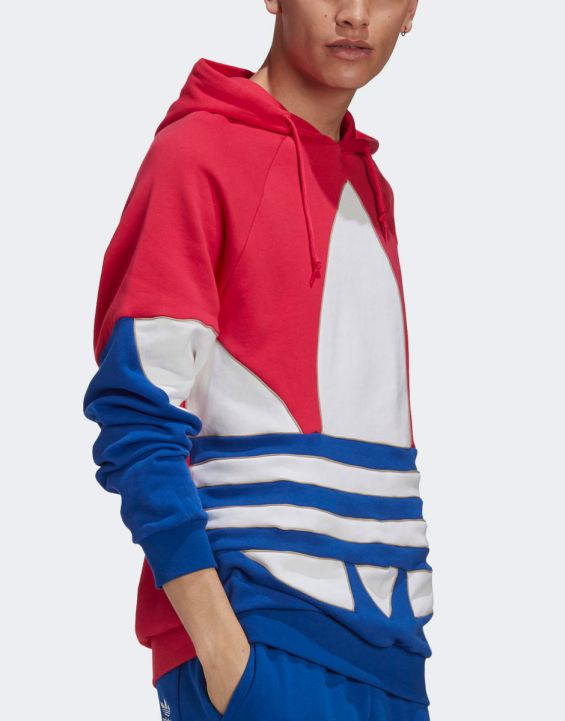 ADIDAS Big Trefoil Outline Color Block Hoodie Red - GE6226 - 4