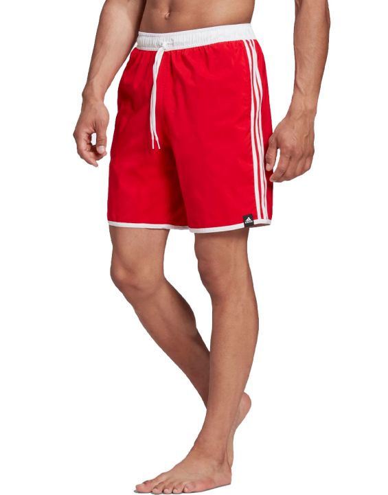 ADIDAS Classic Length 3 Stripes Swim Shorts Red - FS4009 - 1