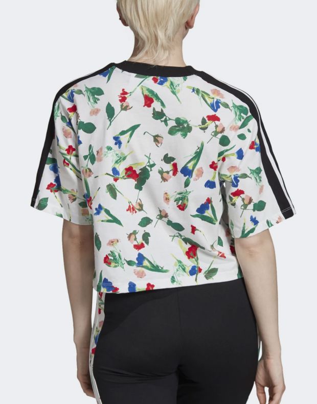 ADIDAS Cropped Allover Print Tee MultiColor - ED4742 - 2