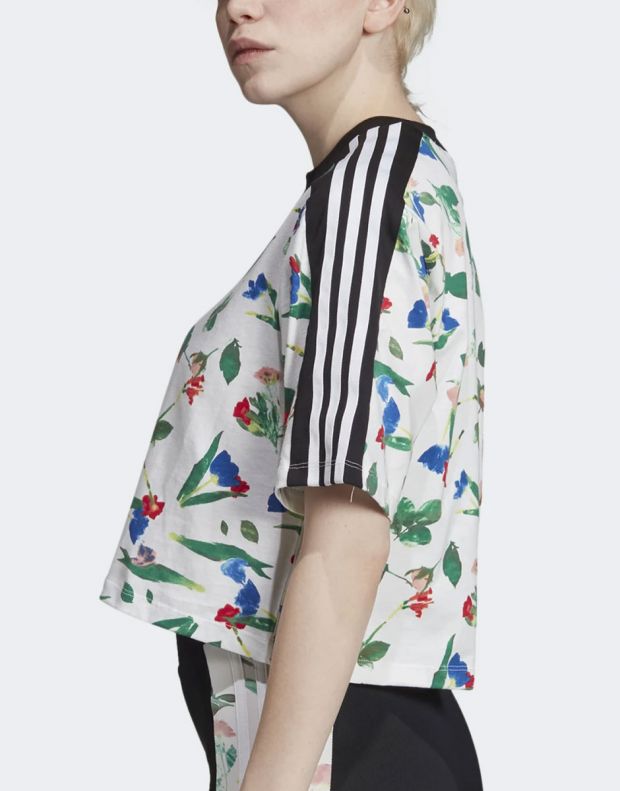 ADIDAS Cropped Allover Print Tee MultiColor - ED4742 - 3