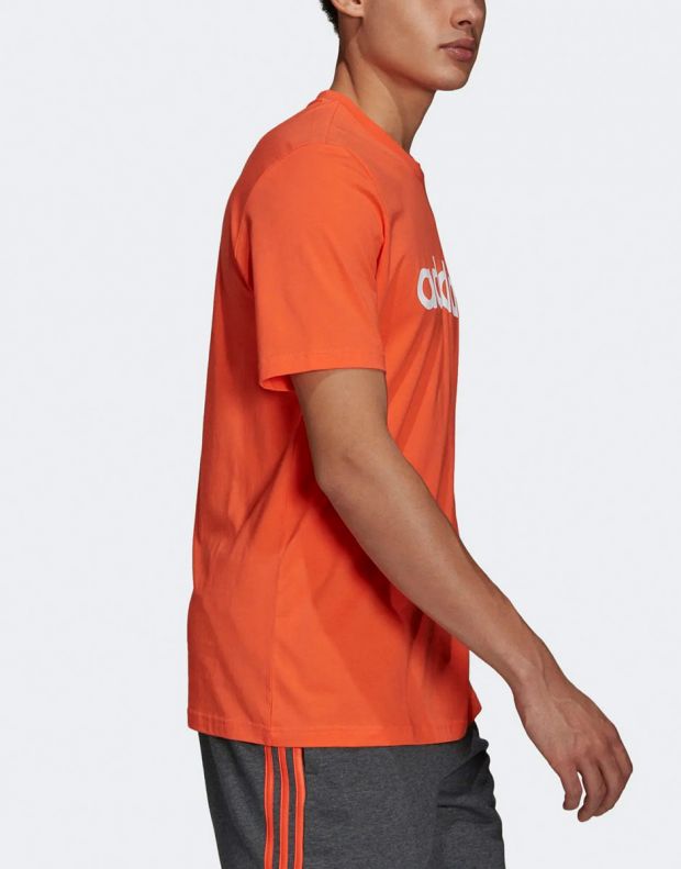 ADIDAS Essentials Embroidered Linear Logo Tee Orange - GL0063 - 3