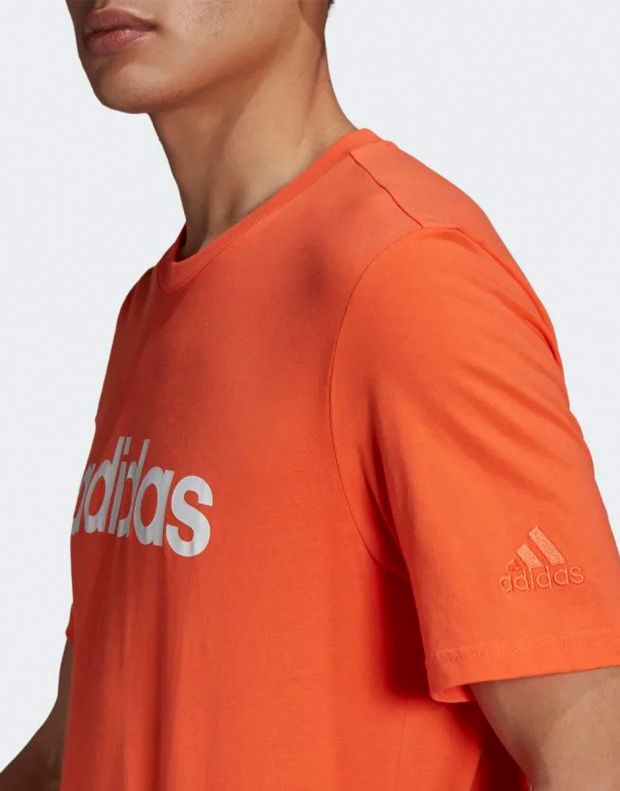 ADIDAS Essentials Embroidered Linear Logo Tee Orange - GL0063 - 5
