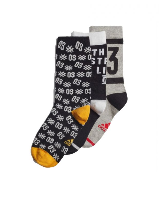 ADIDAS Graphic Socks 3 Pairs Black - ED8645 - 1
