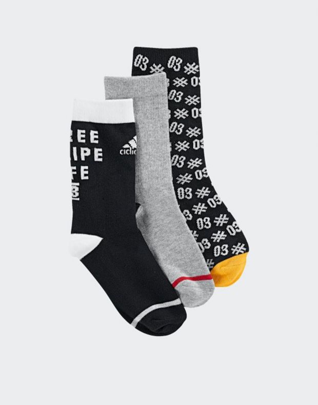 ADIDAS Graphic Socks 3 Pairs Black - ED8645 - 2