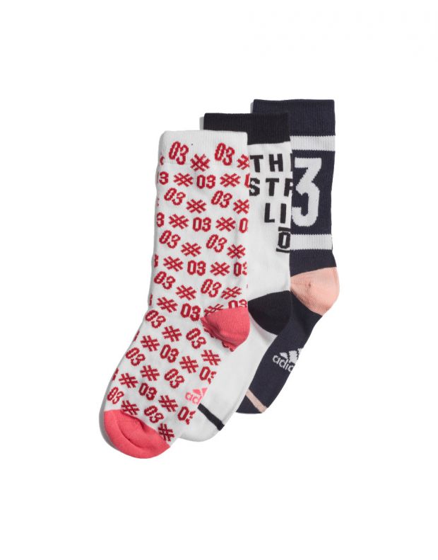 ADIDAS Graphic Socks 3 Pairs Pink - EI6181 - 1