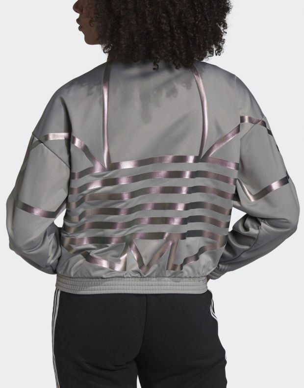 ADIDAS Large Logo Track Jacket Charcoal Solid Grey/True Pink - FS7227 - 2