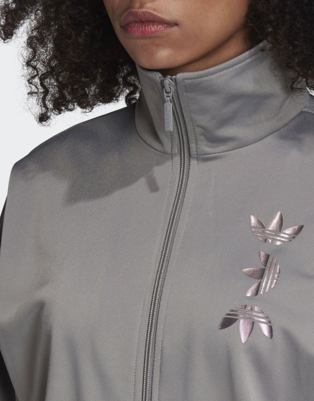 ADIDAS Large Logo Track Jacket Charcoal Solid Grey/True Pink - FS7227 - 4
