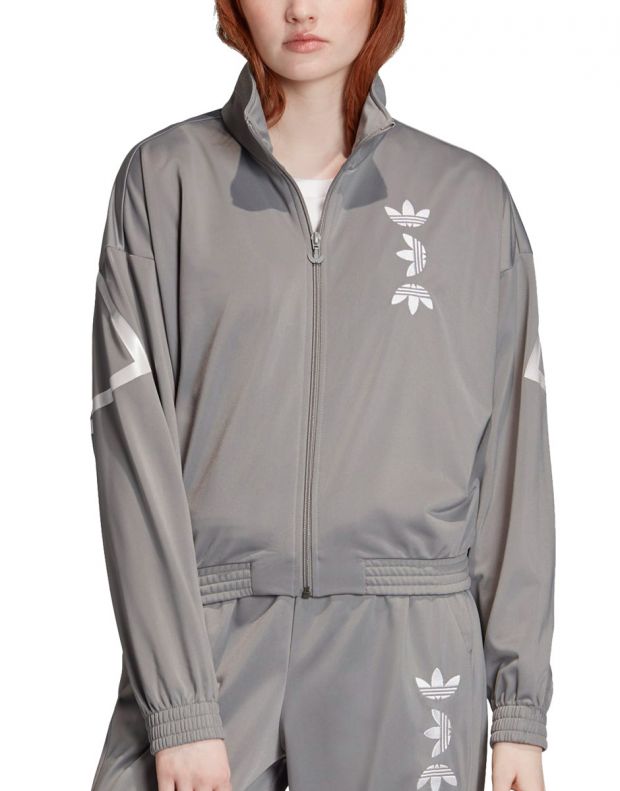 ADIDAS Large Logo Track Jacket Charcoal Solid Grey/White - FS7219 - 1