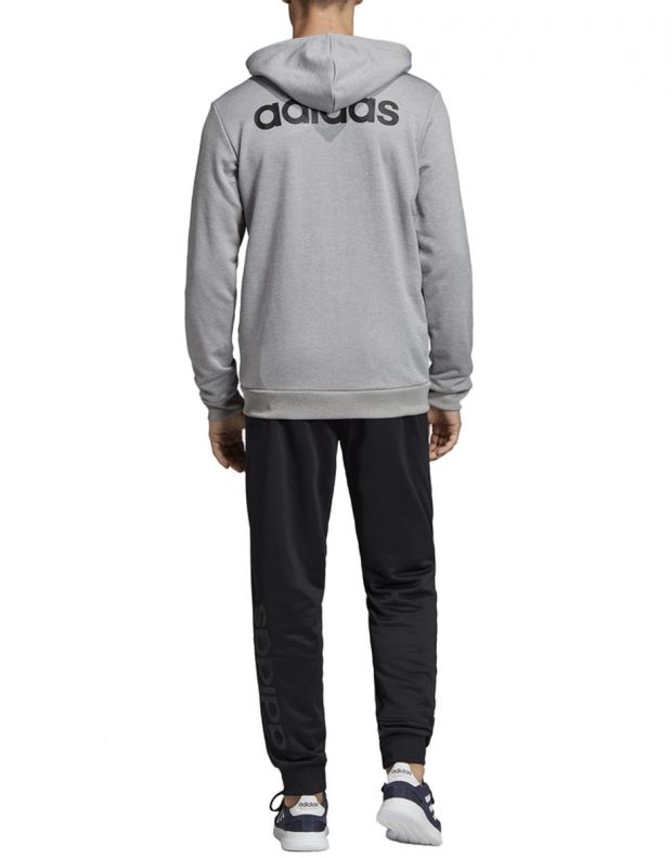 ADIDAS Linear French Terry Hoodie Tracksuit Grey - EI5558 - 2