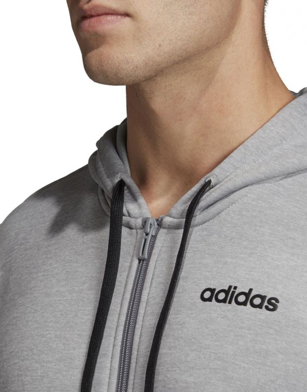 ADIDAS Linear French Terry Hoodie Tracksuit Grey - EI5558 - 4