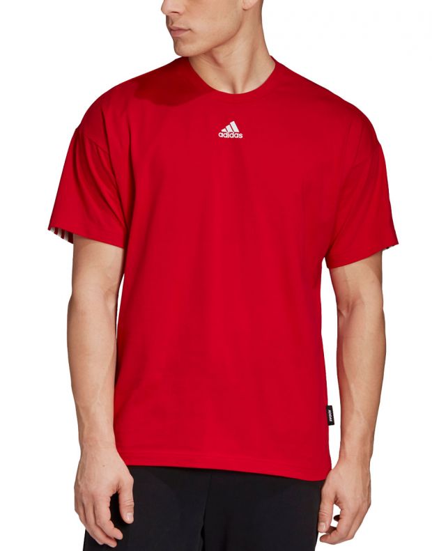 ADIDAS Must Haves 3-Stripes T-Shirt Red - GC9058 - 1