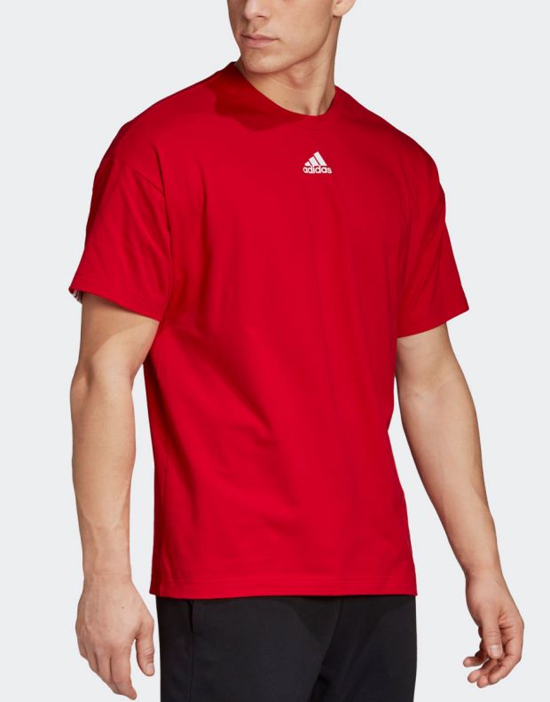 ADIDAS Must Haves 3-Stripes T-Shirt Red - GC9058 - 4