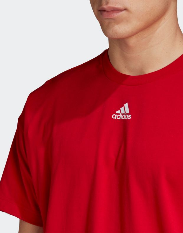 ADIDAS Must Haves 3-Stripes T-Shirt Red - GC9058 - 5