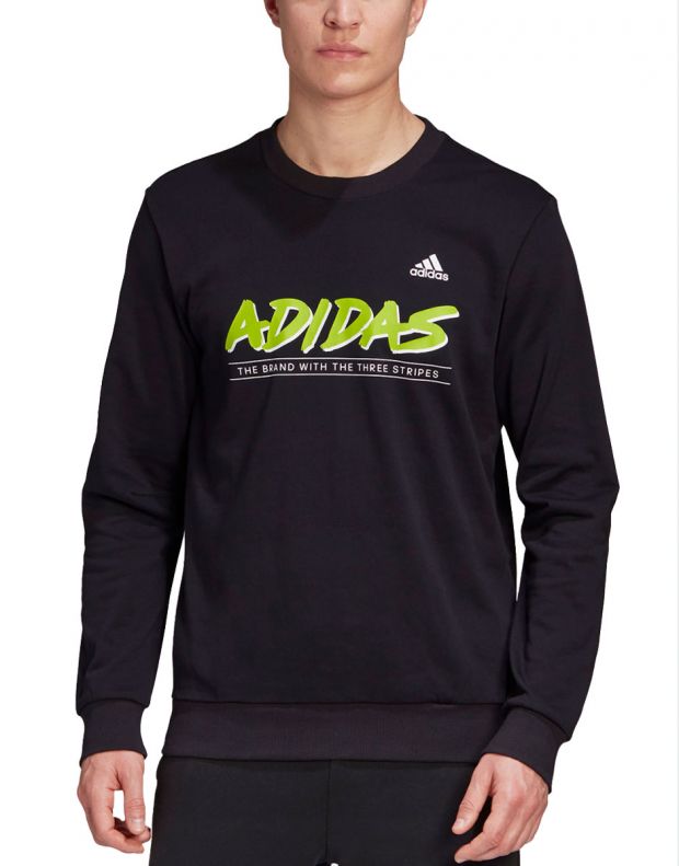 ADIDAS Must Haves Graphic Crew Sweatshirt Black - GK3672 - 1