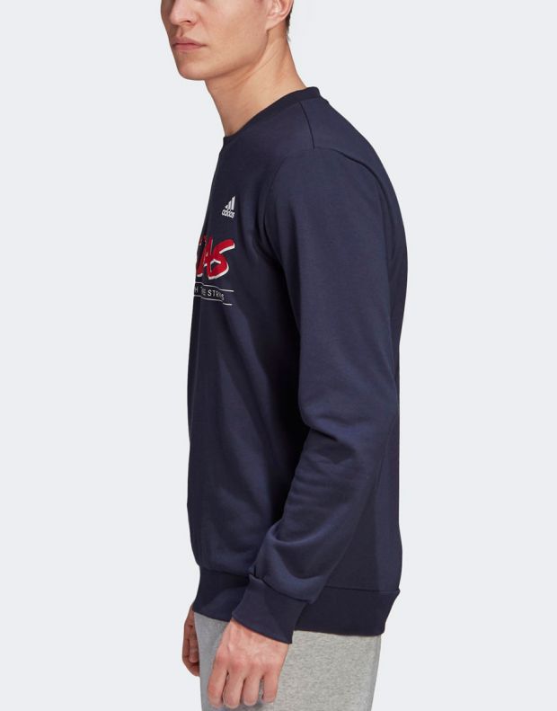 ADIDAS Must Haves Graphic Crew Sweatshirt Navy - GK3673 - 3
