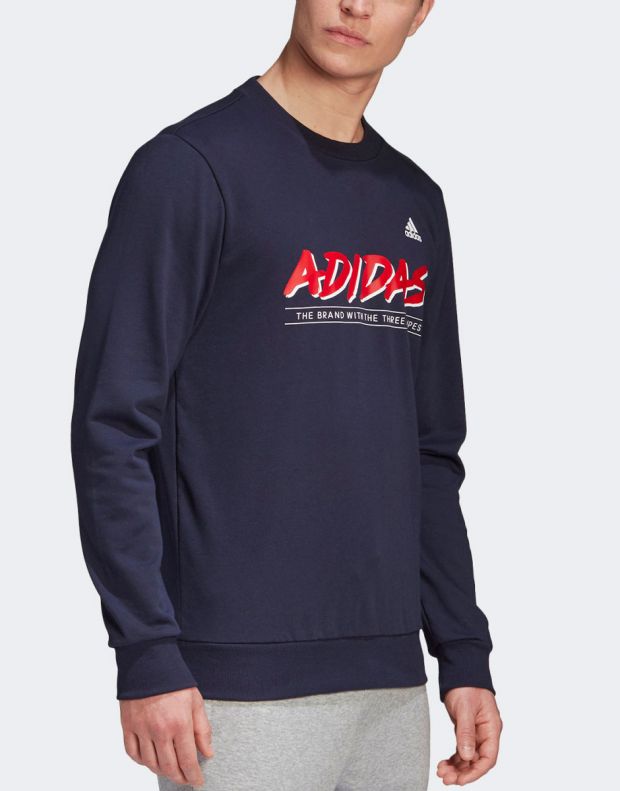 ADIDAS Must Haves Graphic Crew Sweatshirt Navy - GK3673 - 4
