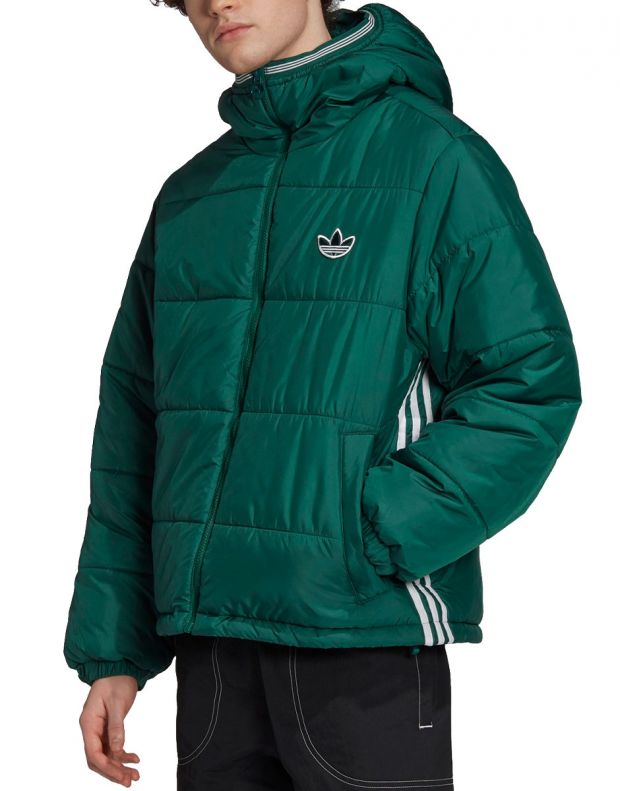 ADIDAS Padded Hooded Puffer Jacket Green - GE1293 - 1