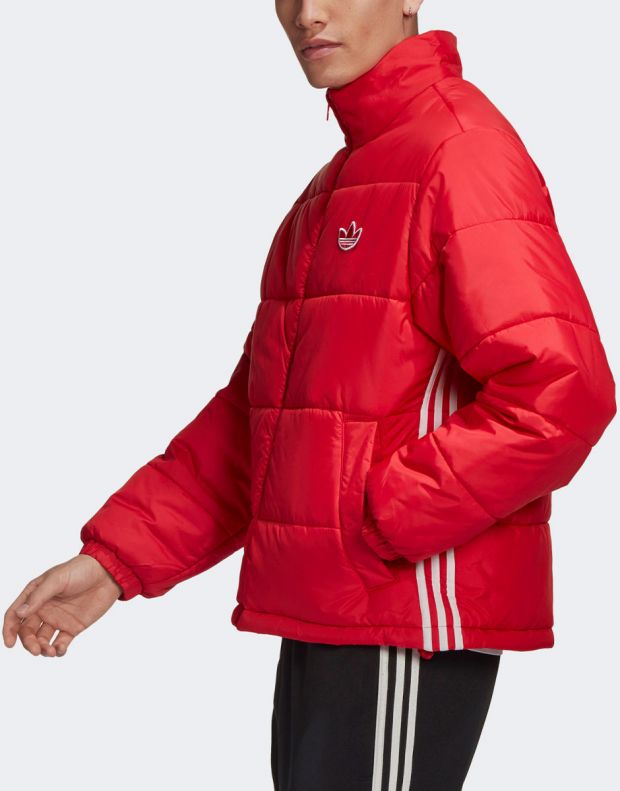 ADIDAS Padded Stand Collar Puffer Jacket Red - GE1344 - 3