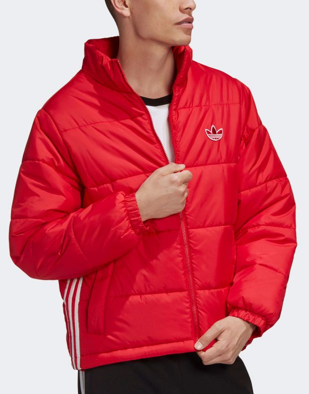 ADIDAS Padded Stand Collar Puffer Jacket Red - GE1344 - 4