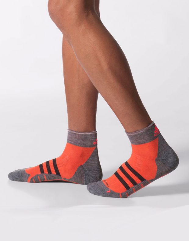 ADIDAS Run Thin Cushioned Id Ankle Socks Orange - S12443 - 3