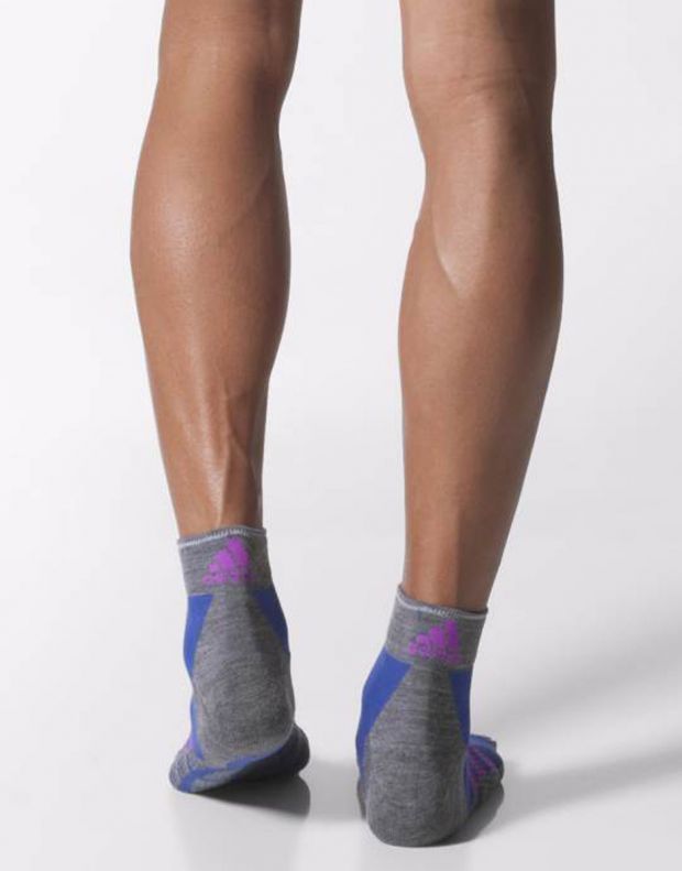 ADIDAS Run Thin Cushioned Id Ankle Socks Purple - S12442 - 2