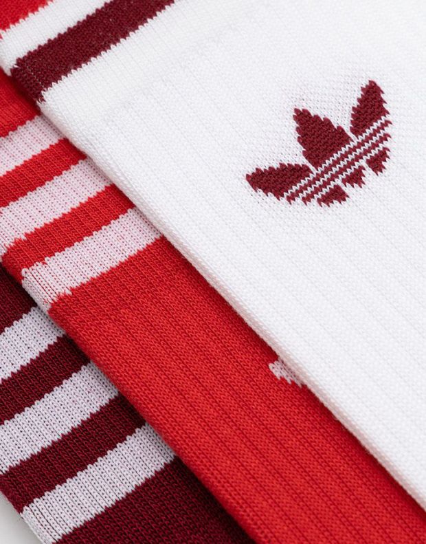 ADIDAS Solid Crew Socks 3 Pairs White/Red - GN3073 - 2