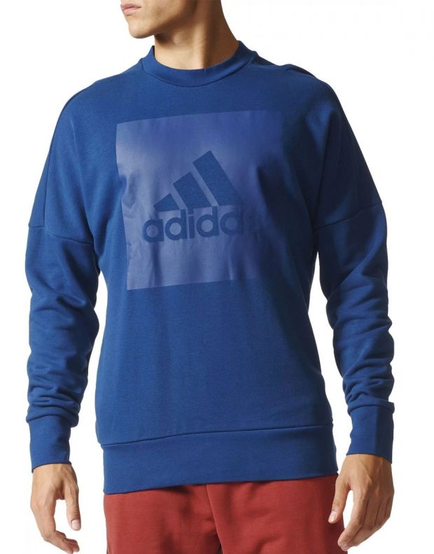 ADIDAS Sports ID Branded Crew Sweater Blue - S98762 - 1