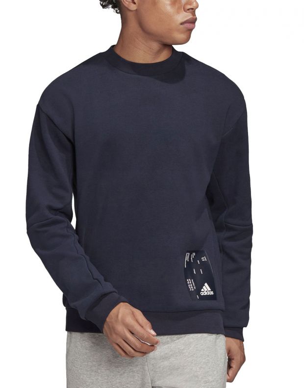 ADIDAS Tech Graphic Crew Sweatshirt Navy - FL5711 - 1