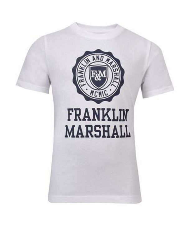 FRANKLIN AND MARSHALL Logo Tee Bright Wh - FMS0060-002 - 1