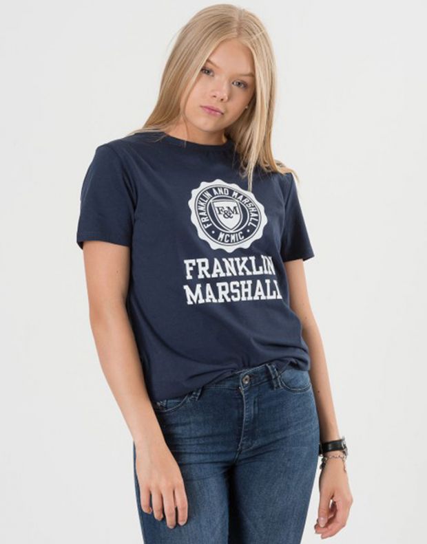 FRANKLIN AND MARSHALL Logo Tee Navy - FMS0060-178 - 4