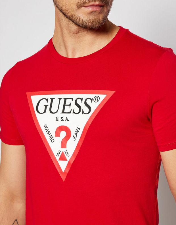 GUESS Triangle Logo Tee Red - M0BI71I3Z11-TLDR - 3
