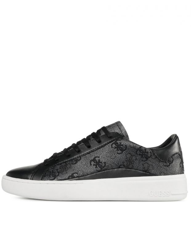 GUESS Verona Leather Stamped Trainers Black - FM8VERPEL12-BLACK - 1