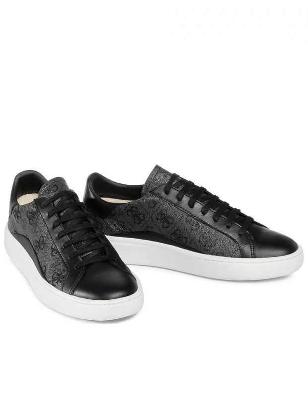 GUESS Verona Leather Stamped Trainers Black - FM8VERPEL12-BLACK - 3