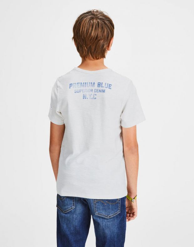 JACK&JONES Boy's Logo Print T-Shirt Cloud Dancer - 12149395/cd - 2