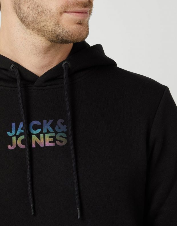 JACK&JONES Cloudmix Back Hoodie Black Rainbow - 12191356/rainbow - 3
